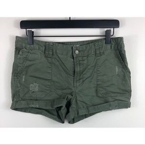 3/$20 Mossimo Army Green Distressed Shorts Size 8